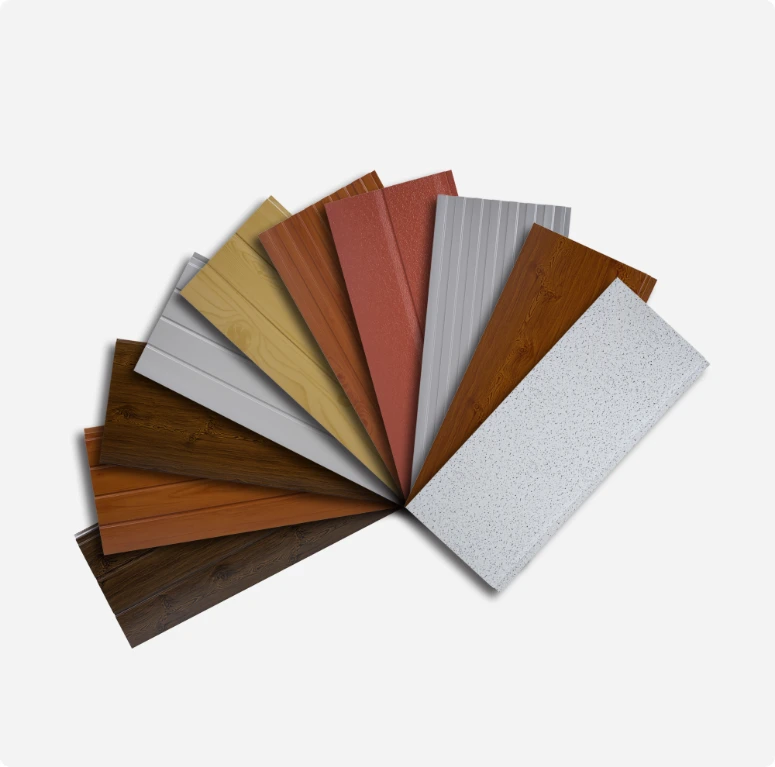 Metal siding color and finish sample fan
